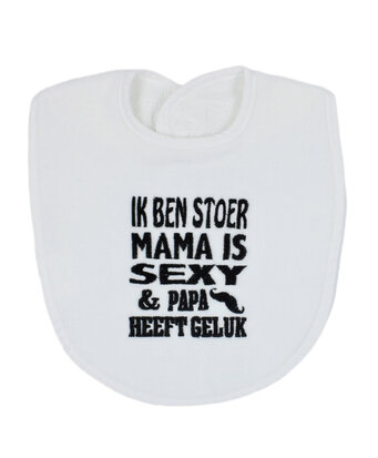 Slab ik ben stoer, mama sexy, wit/zwart