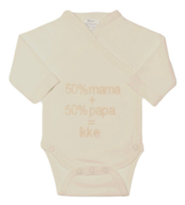 Romper 50% mama 50% papa, ecru