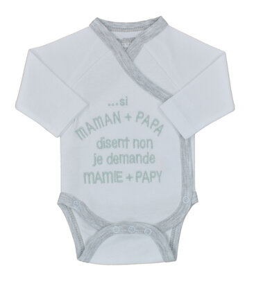 Body si maman + papa disent non, blanc/gris