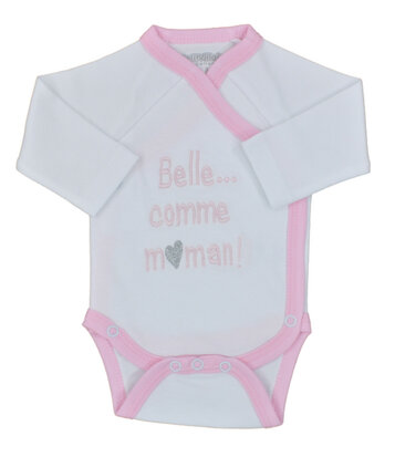 Body belle comme maman, blanc/rose