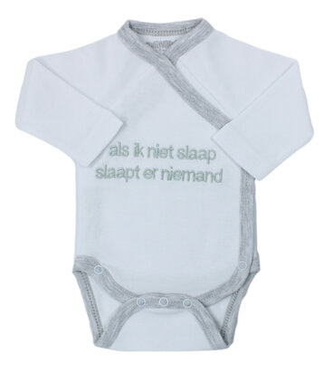 Romper als ik niet slaap, wit/grijs