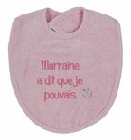 Bavoir marraine a dit que je pouvais, rose