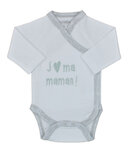 Body j'aime ma maman, blanc/gris