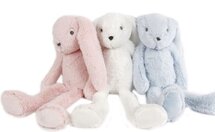 Haasje pastel knuffel, 27 cm.