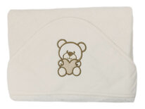 Badcape beer met hartje, ecru