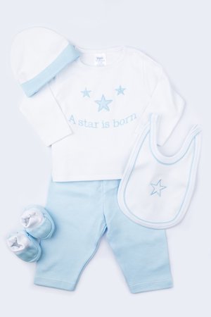 5-dlg. giftset a star is born, blauw/wit