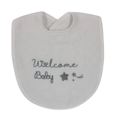 Slab welcome baby wit/grijs