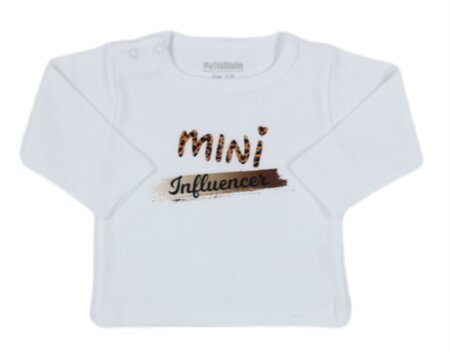 Shirt mini influencer, wit