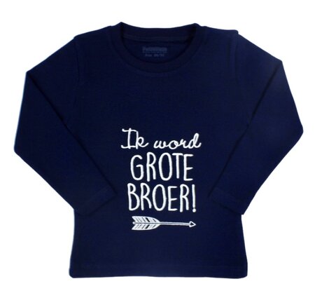 Shirt grote broer, marineblauw