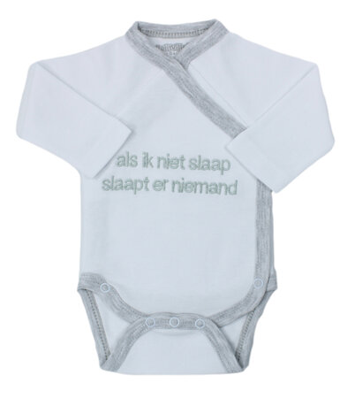 Romper als ik niet slaap, wit/grijs