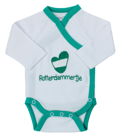 Romper Rotterdammertje, wit/groen