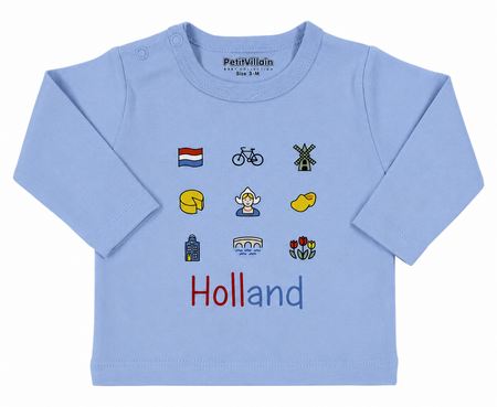 Shirt print Holland, blauw